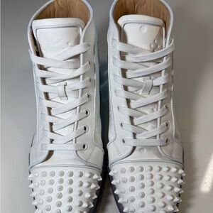 Christian Louboutin White Spiked Sneakers